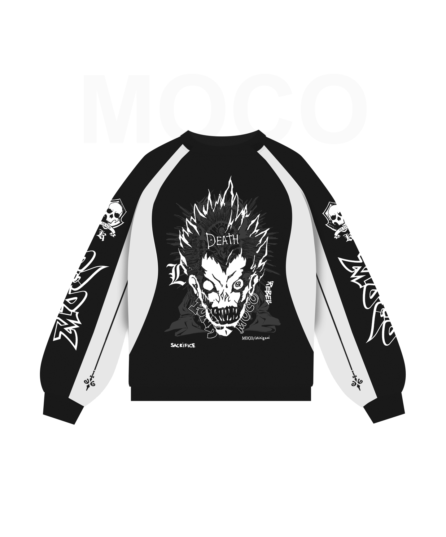 sweatshirt death note fornt دورس ریوک دفتر چه مرگ | death note - تصویر 1
