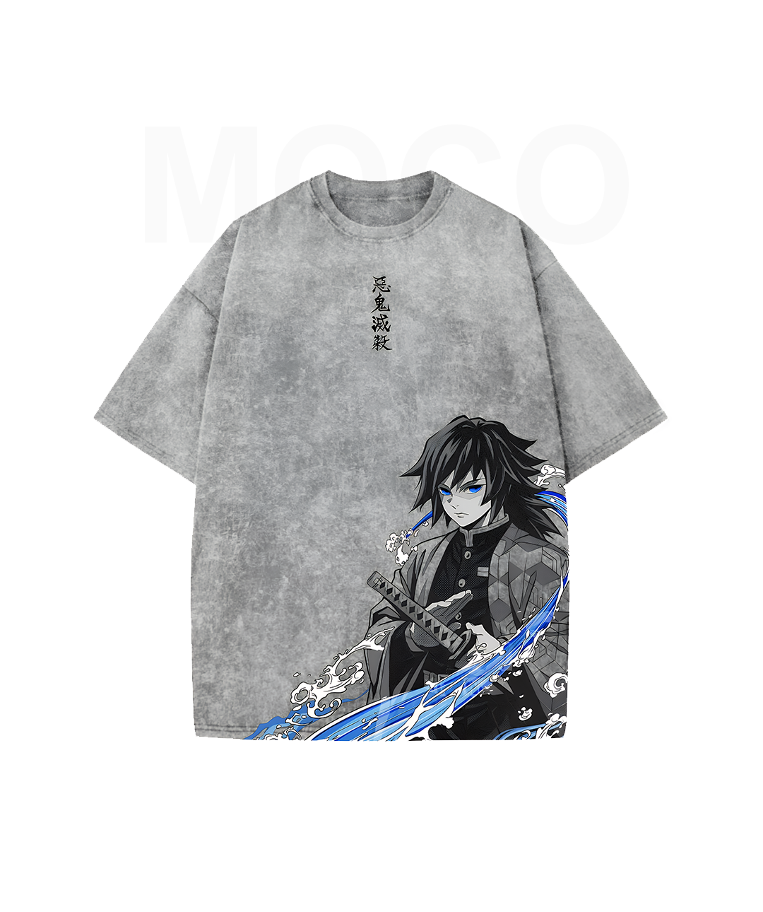 t-shirt-stone-washed-demon-slayer c تیشرت سنگشور گیو تومیئوکا - تصویر 1